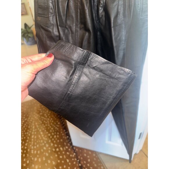 Vintage Toffs Y2K 80s 90s High Waisted Black Leather Pants 10T Pleated Design - Picture 10 of 10